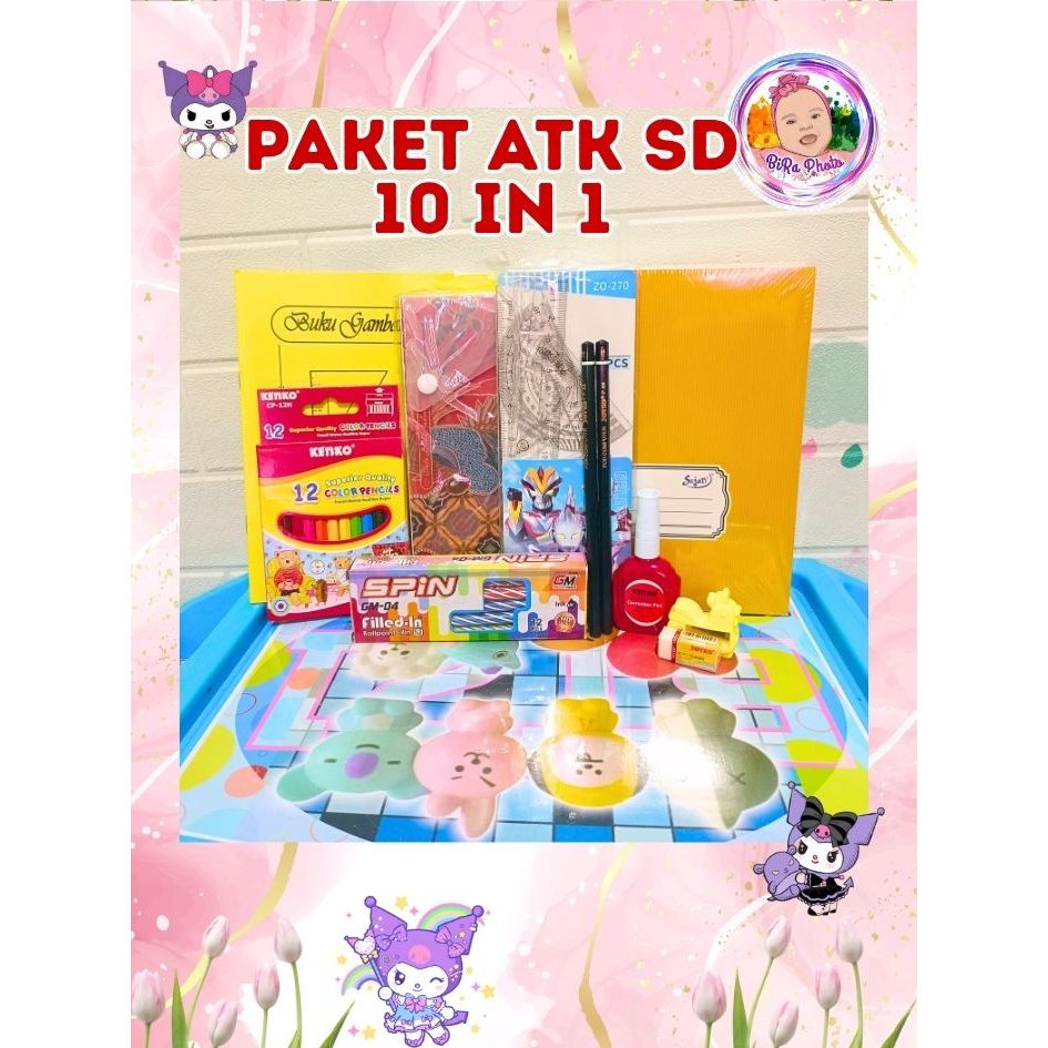 

PAKET ATK 10 IN 1 PERALATAN SEKOLAH BUKU PULPEN STIPO ANAK SD