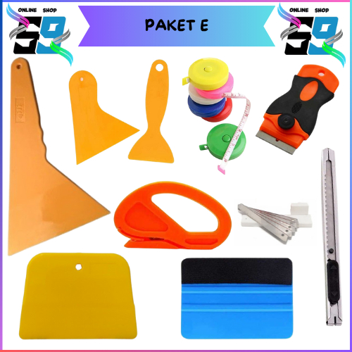 Alat Pasang Stiker Wrap Vinyl Kaca Film Scrapper Spatula Alat Bantu Pasang Stiker Skotlet Motor Mobi