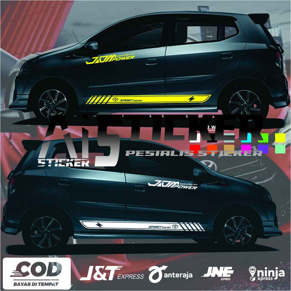 2 PCS SEPASANG STICKER TOYOTA AGYA STICKER TOYOTA AGYA CALYA STICKER SAMPING MOBIL
