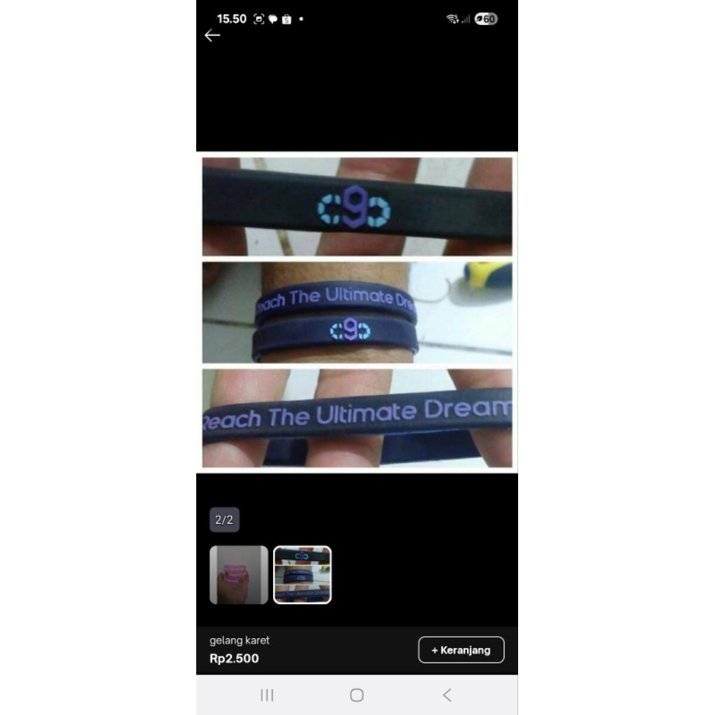 Gelang custom rubber tulisan timbul