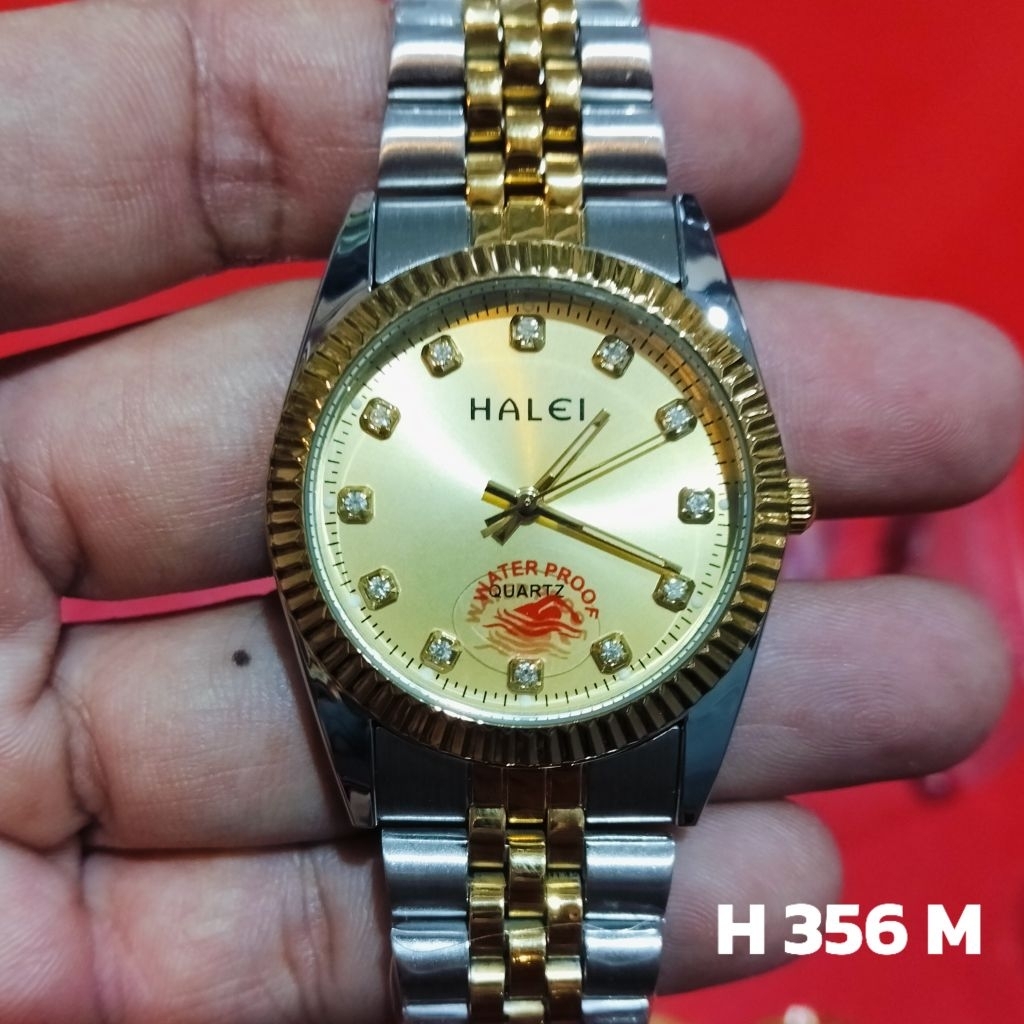 jam tangan halei pria original anti air rantai stainless
