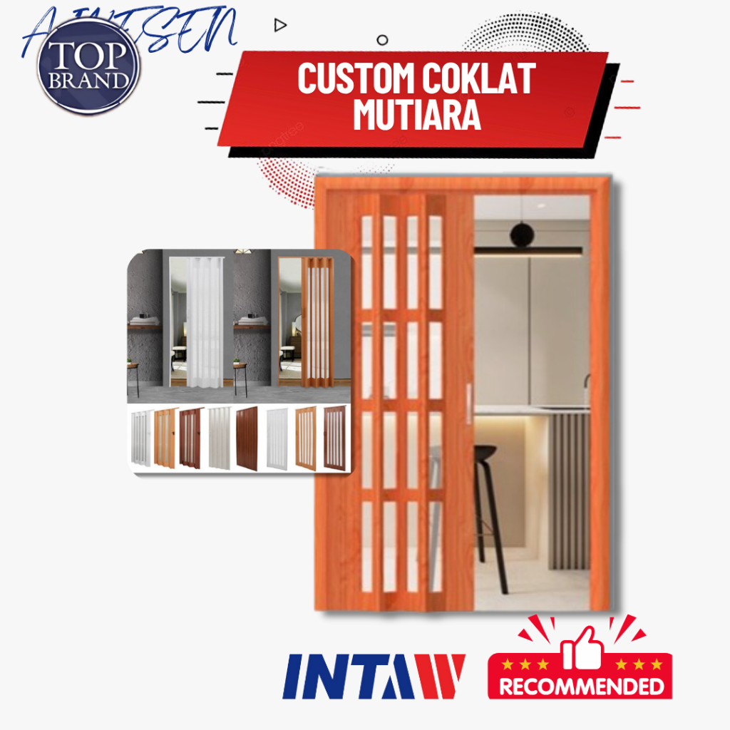 IOP PINTU LIPAT PVC MOTIF BLUR BUREM / PINTU LIPAT PVC PENYEKAT RUANGAN / PINTU LIPAT PVC FOOLDING