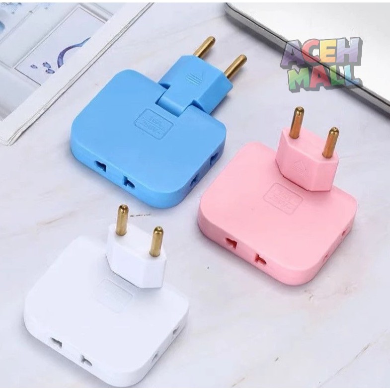Adaptor Listrik Lipat 3 Lubang Colokan Stop Kontak Steker 3 Cabang