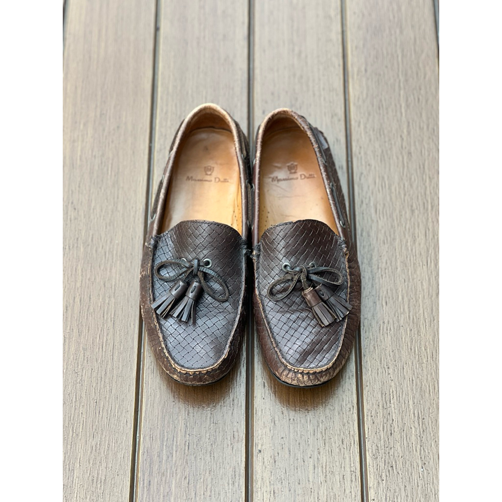 Preloved Sepatu Pria - Massimo Dutti Brown Leather Tassel Loafers