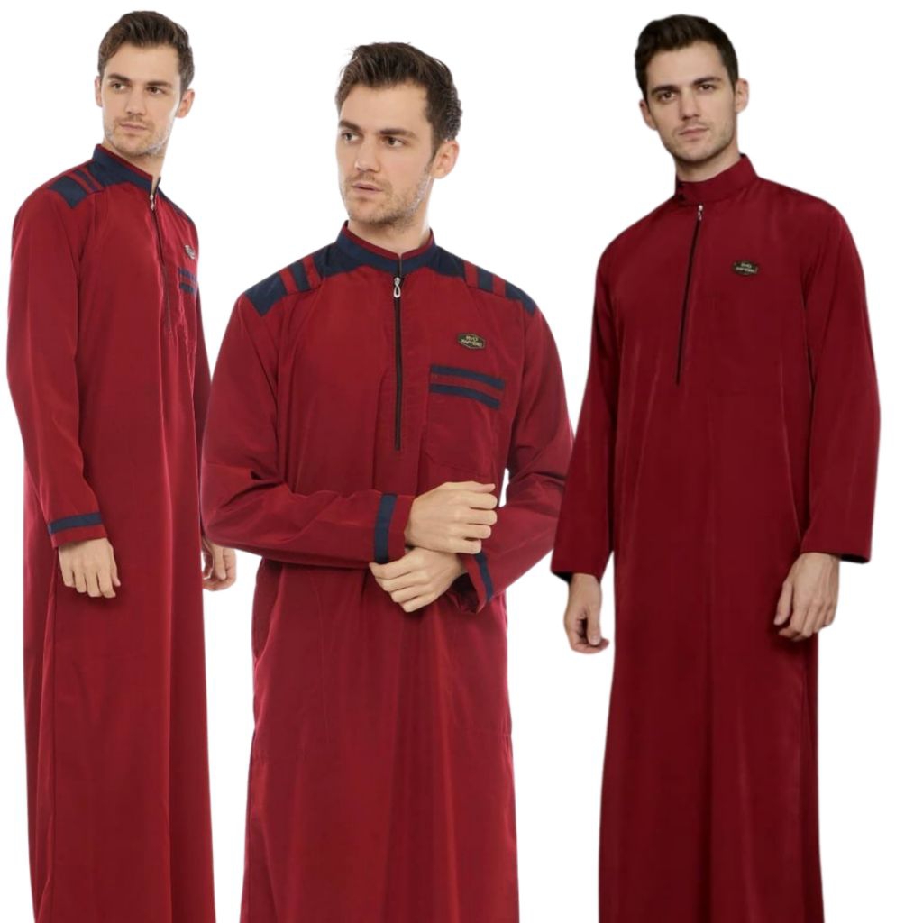 Jubah pria maroon - gamis laki laki maroon merah