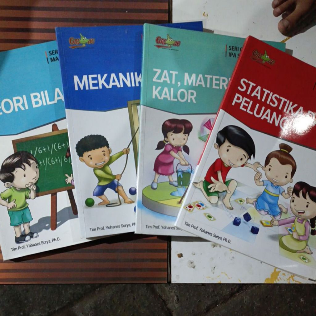 gasing yohanes surya seri olimpiade sains matematika teori bilangan/mekanika/zat materi kalor/statis