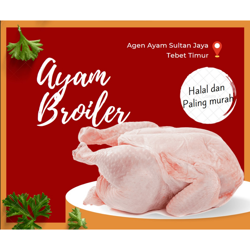 

Ayam Broiler Karkas Utuh / ekor 0.9 - 1.0 kg / 900gram - 1000gram