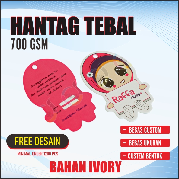 

hangtag tebal (bahan ivory) 700 gsm full colour bebas custom/tag baju/tag fashion/label fashion