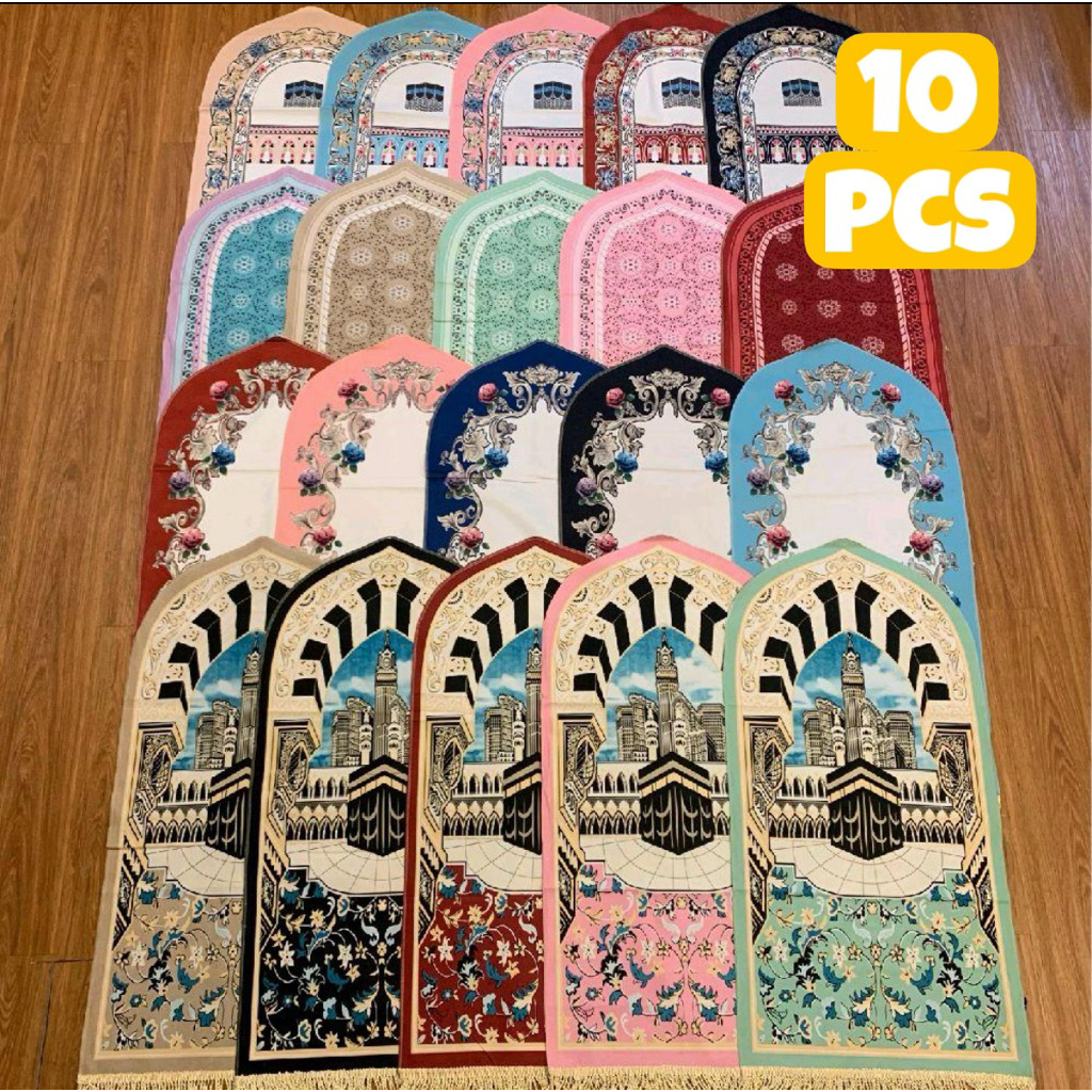 Tujuh_shop - Paket Grosir 10 Pcs Sajadah Mini 35x65 cm Travel Oleh-oleh Haji Umroh