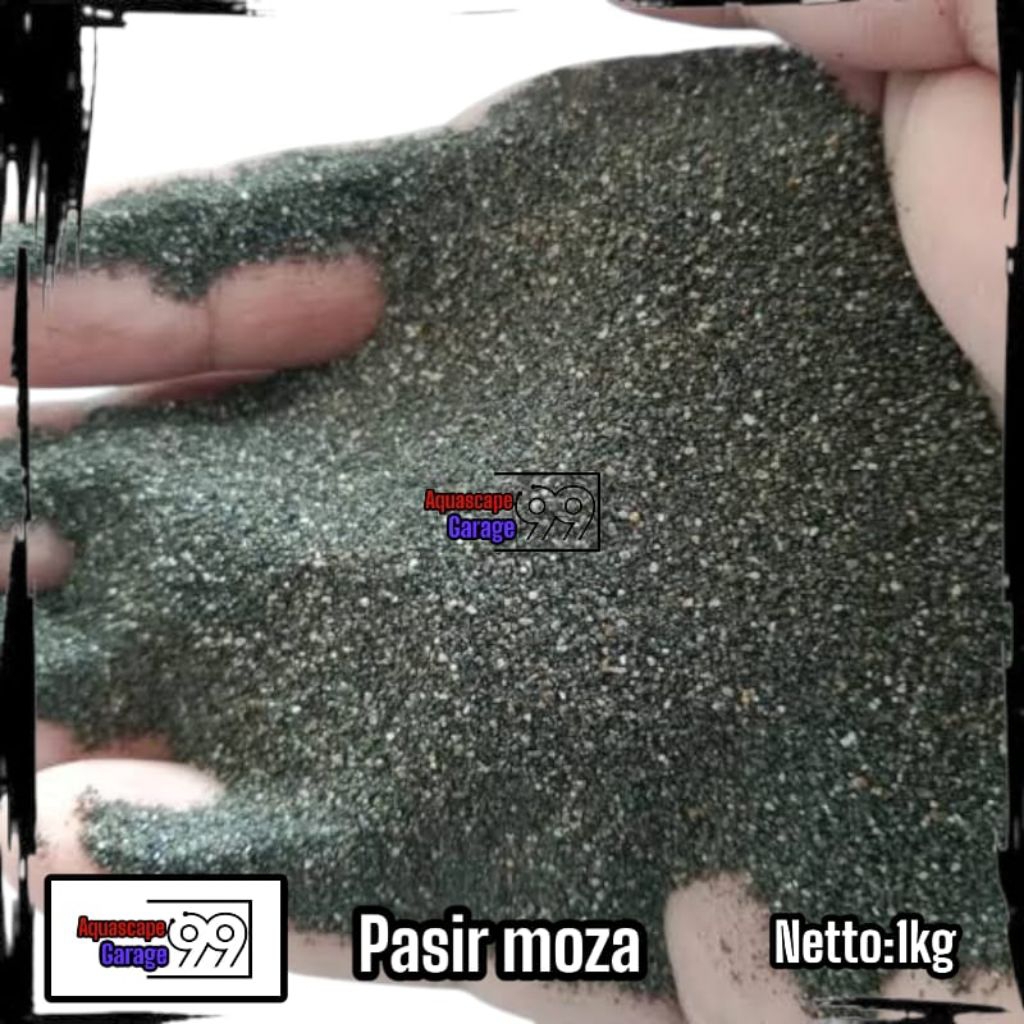 pasir moza halus 0.1 grade A hitam 1kg / pasir moza halus aquarium