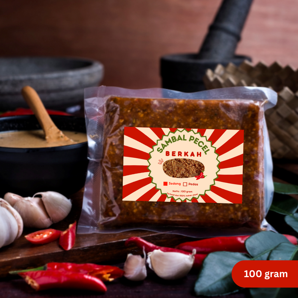 

Sambal Pecel 100gr – Kemasan Ekonomis, Level Sedang