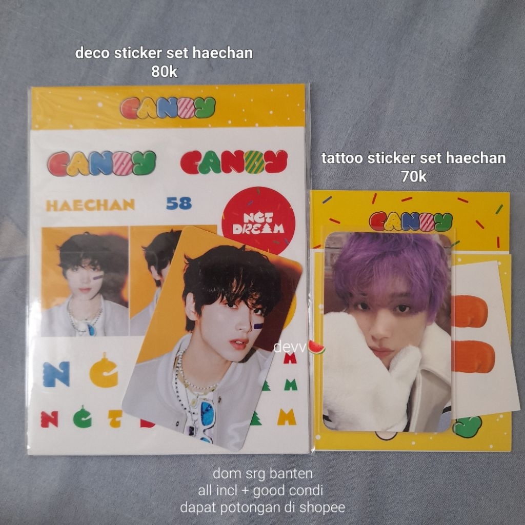 [BACA DESKRIPSI] DECO STICKER CANDY HAECHAN SET SEALED TATTOO STICKER