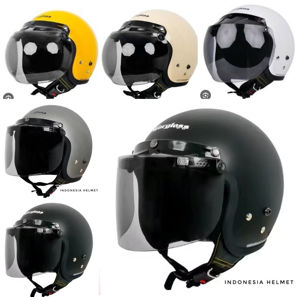 Helm Cargloss Premium Kaca Datar Full Leher Helm Cargloss Kw