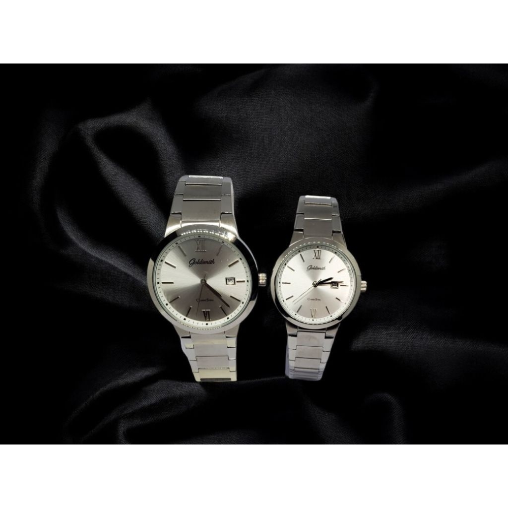 GOLDSMITH TIME WATCH Jam Tangan Couple Pria Wanita GST - 8080 / GST - 8081 RT SILVER