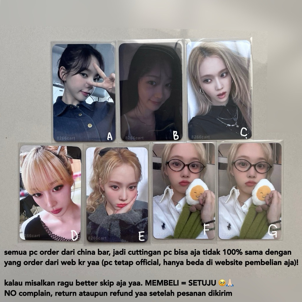 [BACA DESC] — karina, giselle, winter lucky draw ld event pc photocard whiplash jump up, dearmymuse 