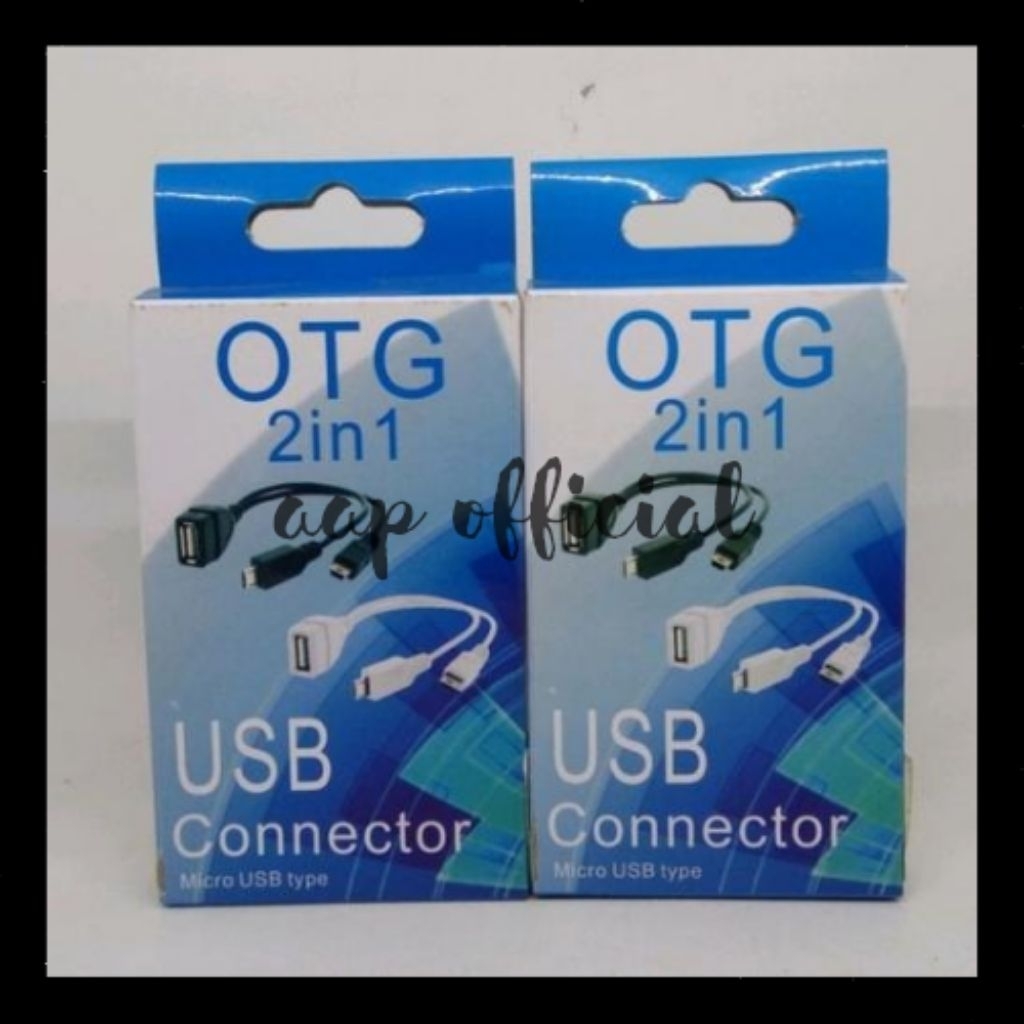 Kabel OTG 2 in 1 Kabel OTG 2 Cabang Micro dan Mini USB