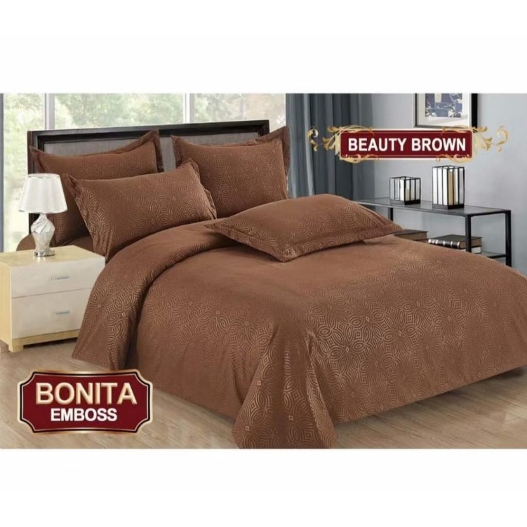 Bonita Bedcover Set Polos Embos 160 dan 180x200x25