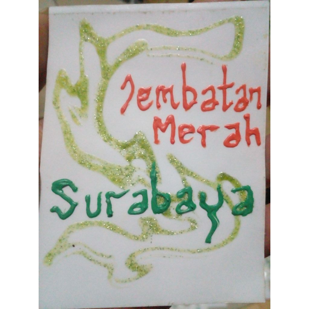 

British Sticker Timbul Glitter : Jembatan Merah Surabaya