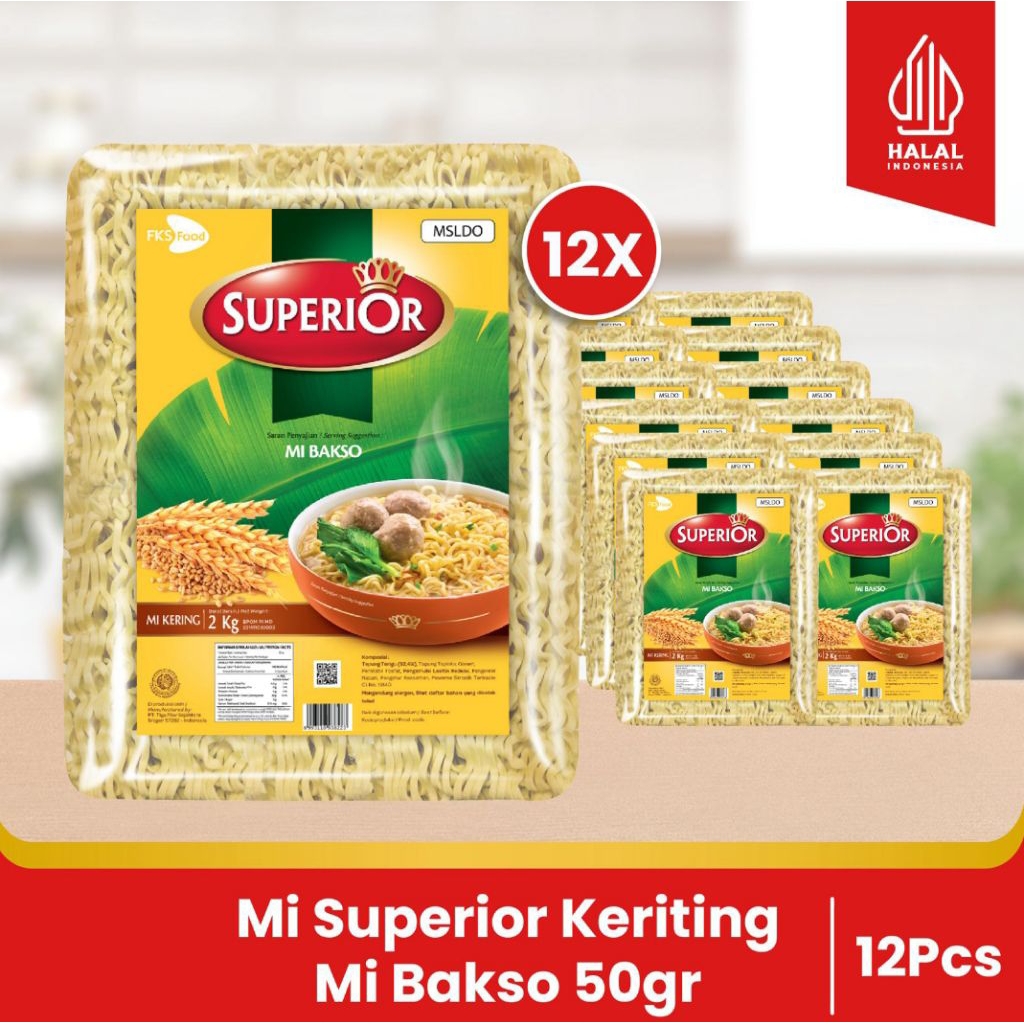 

Paket Bundling - Mi Superior Keriting - Mi Bakso - 12 Keping - 50gr - 12pcs