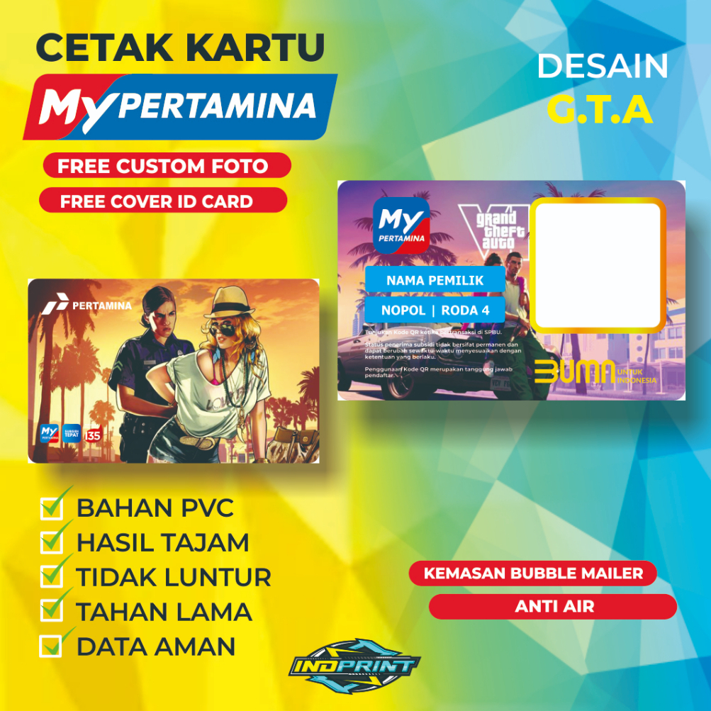

Cetak Barcode Kartu My Pertamina Bahan PVC Premium, Desain grand theft auto, GTA