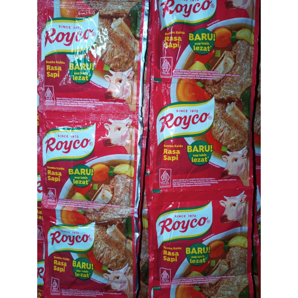 

Royco Ayam sapi 8g 1renceng isi 12pcs