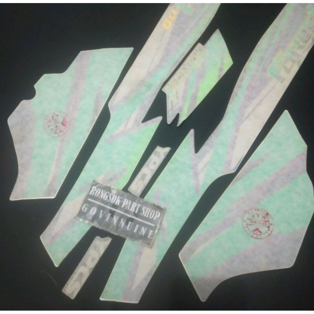 striping stiker sticker lis yamaha force1 force 1 poswan 1995 1994 94 95 hijau ori nos