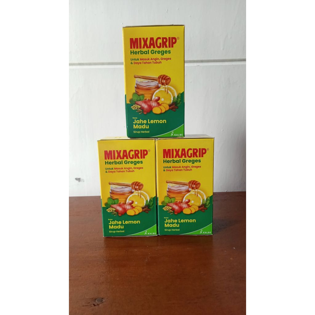 

Mixagrip Herbal Greges Jahe lemon madu - 1 Box (isi 6 sachet)