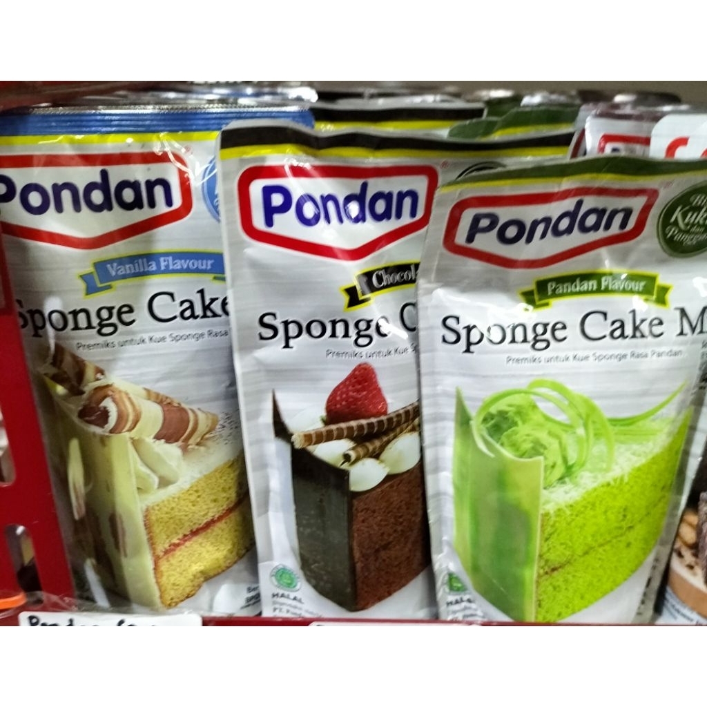 

pondan pandan sponge chocolate /coklat flavour pandan flavour vanila flavour 200 gram