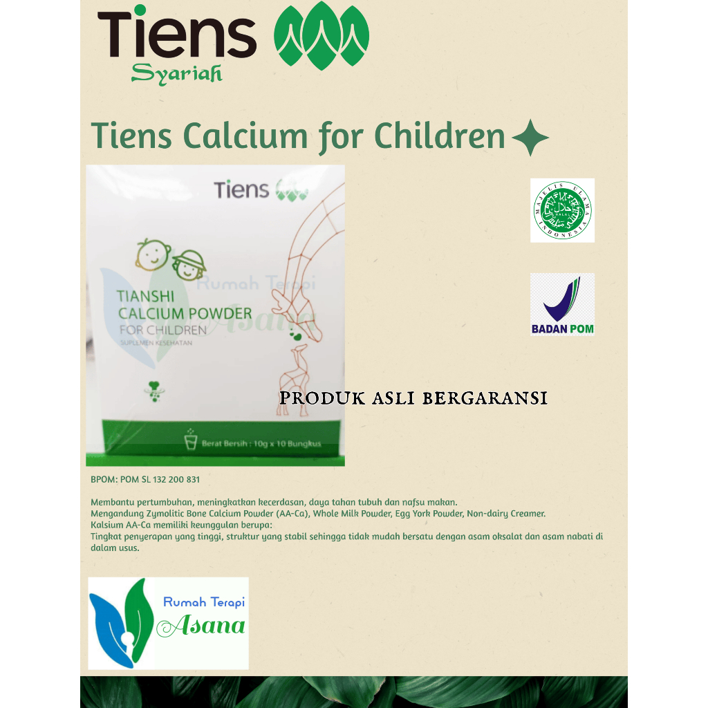 TIENS TIANSHI CALCIUM POWDER FOR CHILDREN (dibawah 12 tahun)