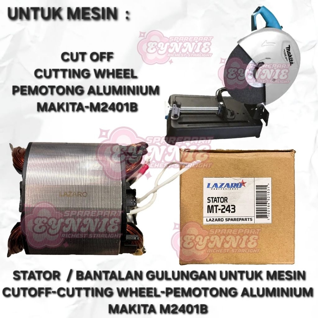 STATOR MAKITA M2401B BANTALAN GULUNGAN UNTUK MESIN CIRCULAR SAW CIRCULARSAW GERGAJI POTONG PEMOTONG 
