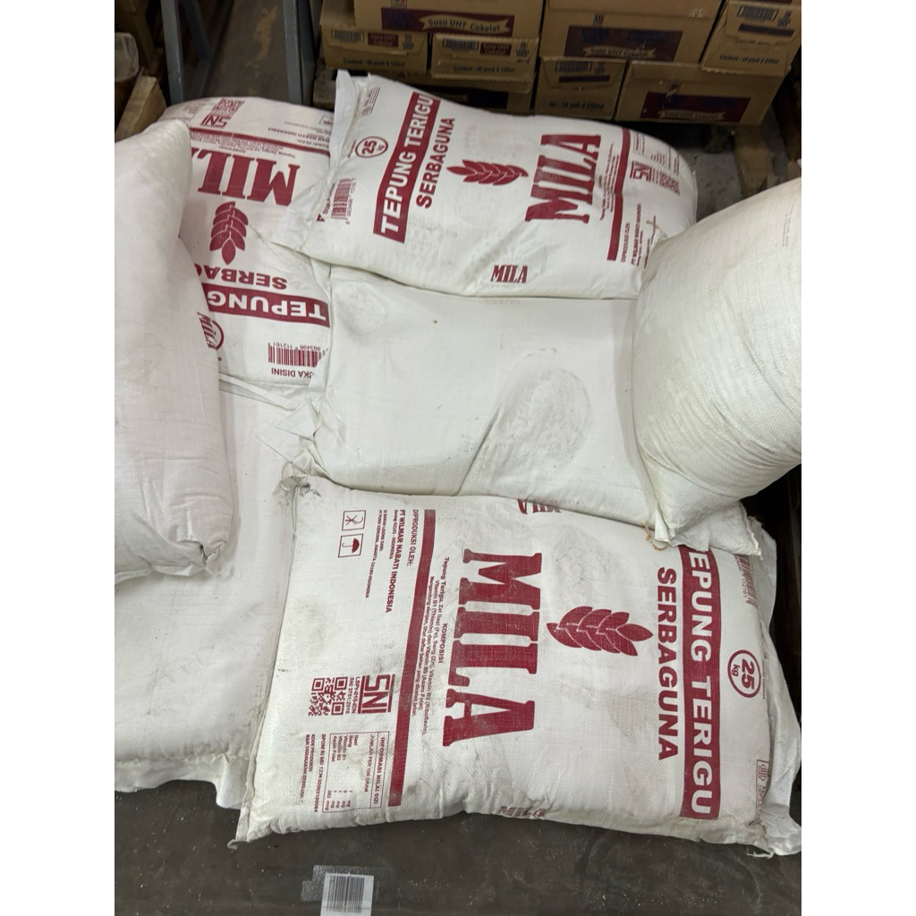 

Tepung Terigu Mila 25kg Premium SNI - Untuk Kue, Roti, Gorengan | Harga Grosir