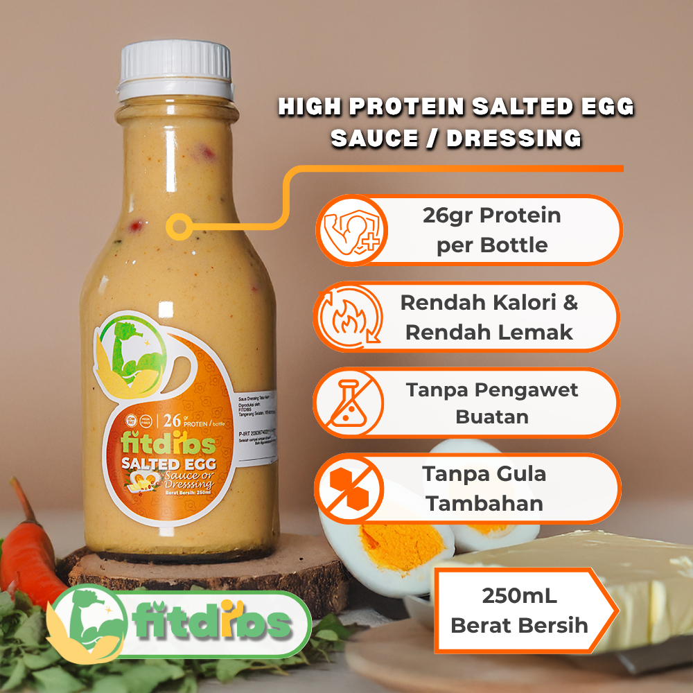 

FITDIBS Healthy Salted Egg Sauce | Saus Telur Asin Diet Sehat Rendah Kalori Tinggi Protein dan Serat