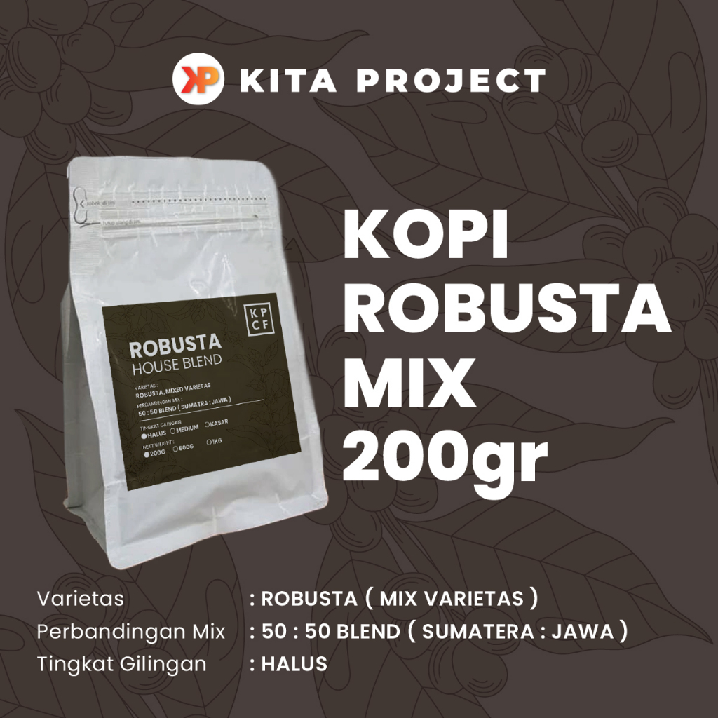 

Kopi Bubuk Robusta - 200 Gram - Kopi House Blend - Jawa x Sumatra - Kopi Tubruk