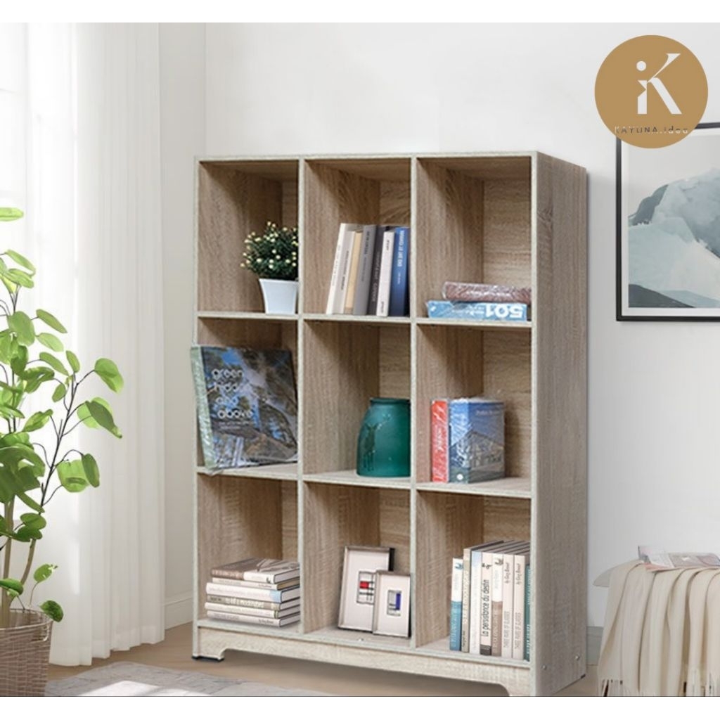 KAYUNA.idea Argo Rak Buku Kayu/ Lemari Pajangan/ Rak Serbaguna Modern Minimalis / Rak Minimalis/Rak 