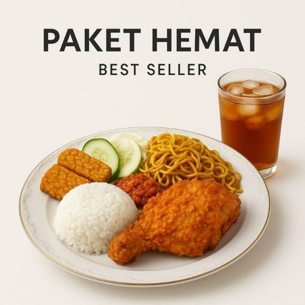 

Hemat Nasi Ayam Penyet + Mi + Mandi
