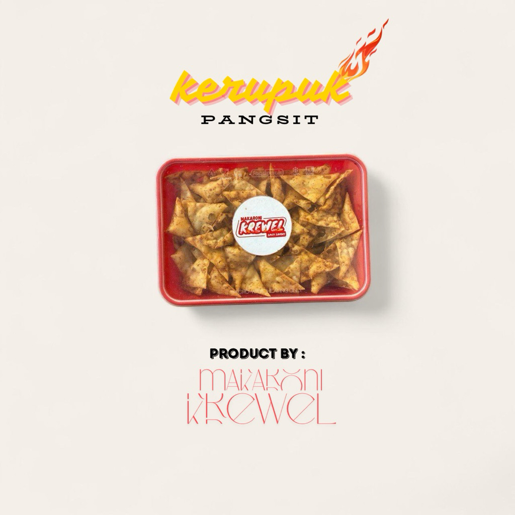 

Makaroni Krewel - (Kerupuk Pangsit Kemasan Box)