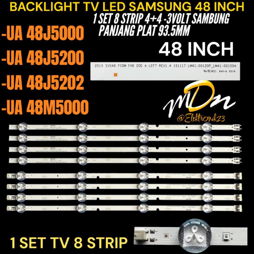 BACKLIGHT TV LED SAMSUNG 48 INCH UA-48J5000- UA-48J5200- UA-48J5202- UA-48M5000 BACKLIGHT TV LED SAM