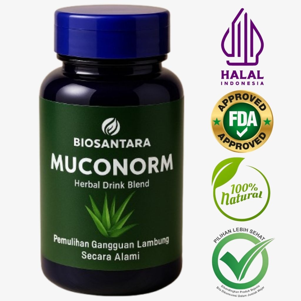 

BIOSANTARA MUCONORM serbuk Herbal Maag Kronis, GERD, Asam Lambung Naik | Redakan Nyeri Lambung Alami