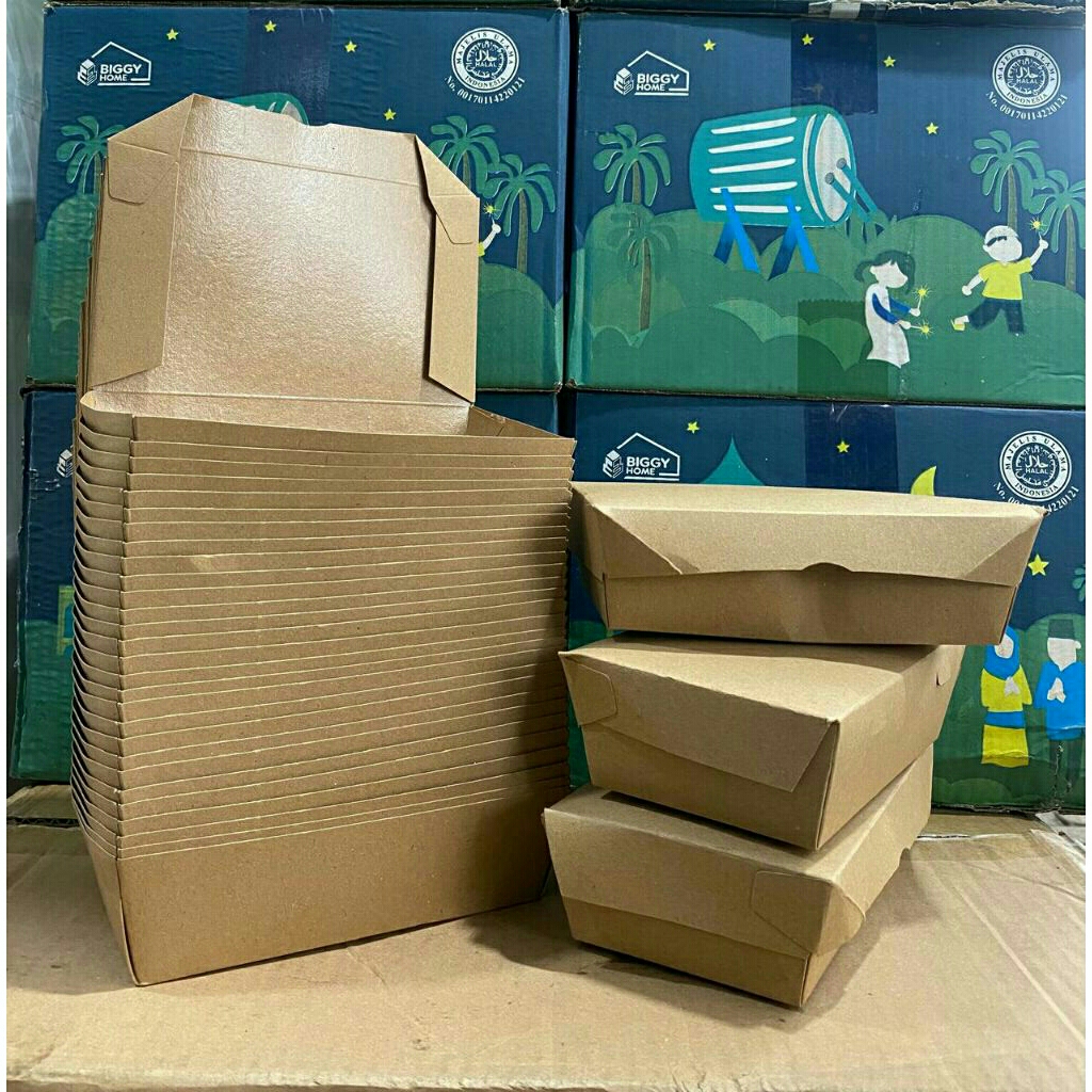 

Lunch Box Laminasi Tanpa RAKIT UKURAN ( S , M , L ) CCPACK COKLAT CRAFT ( isi 50 pcs )