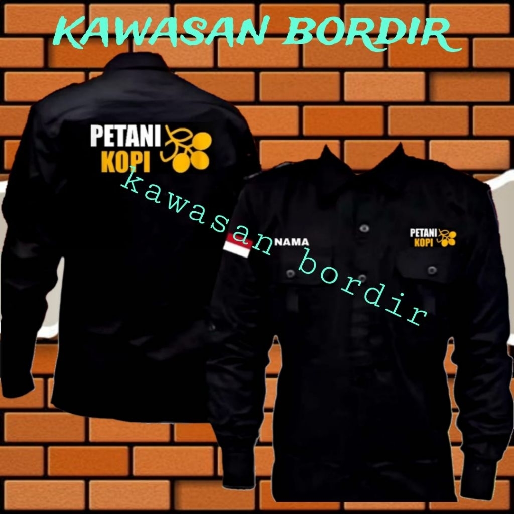Terbaru kemeja petani kopi seragam petani kopi bisa custom pdh petani kopi baju petani kopi full bor