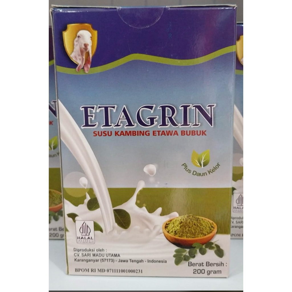 

Etagrin Susu kambing Etawa Bubuk Plus Daun Kelor 200g Original Boom