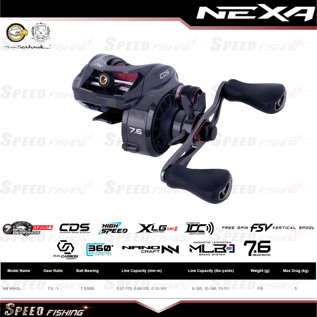 Reel Seahawk Nexa 60HSL Reel Baitcasting
