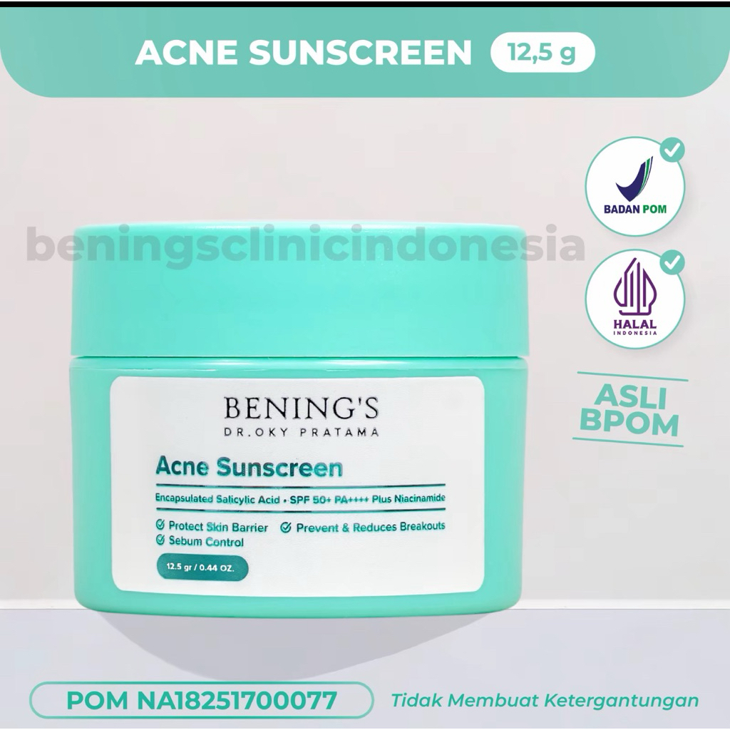 Bening's Acne Sunscreen Series | Cream Siang Jerawat Benings Clinic