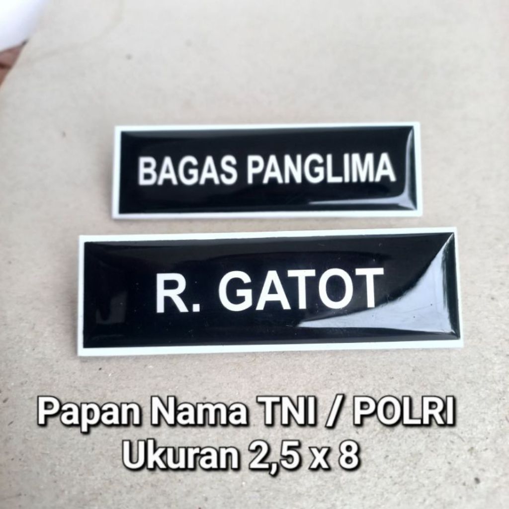 

Nama Dada / Name tag Akrilik TNI- Polri-Brimob 2,5 x 8 cm
