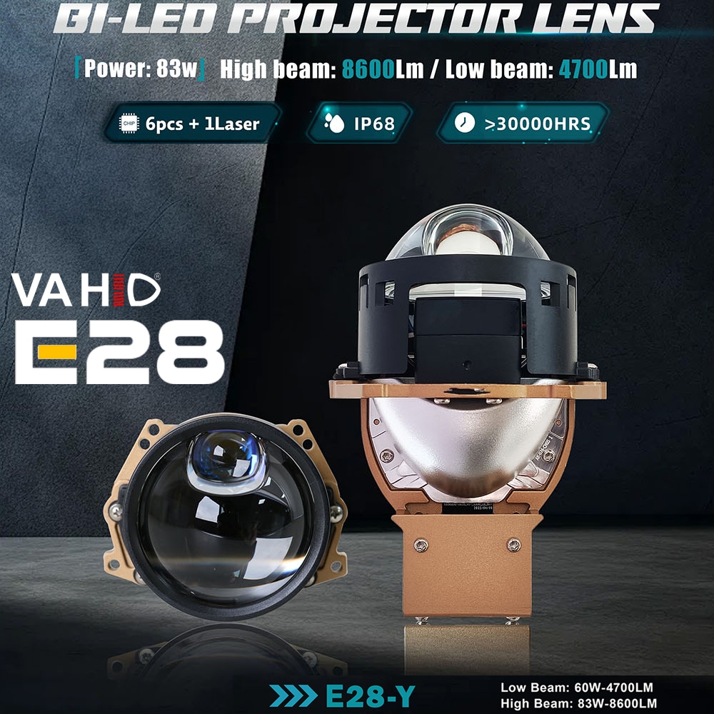 Lampu BI-LED Model E28 Laser 3 inch Merk Vahid | Projie Biled E28 Laser Headlight Original Vahid
