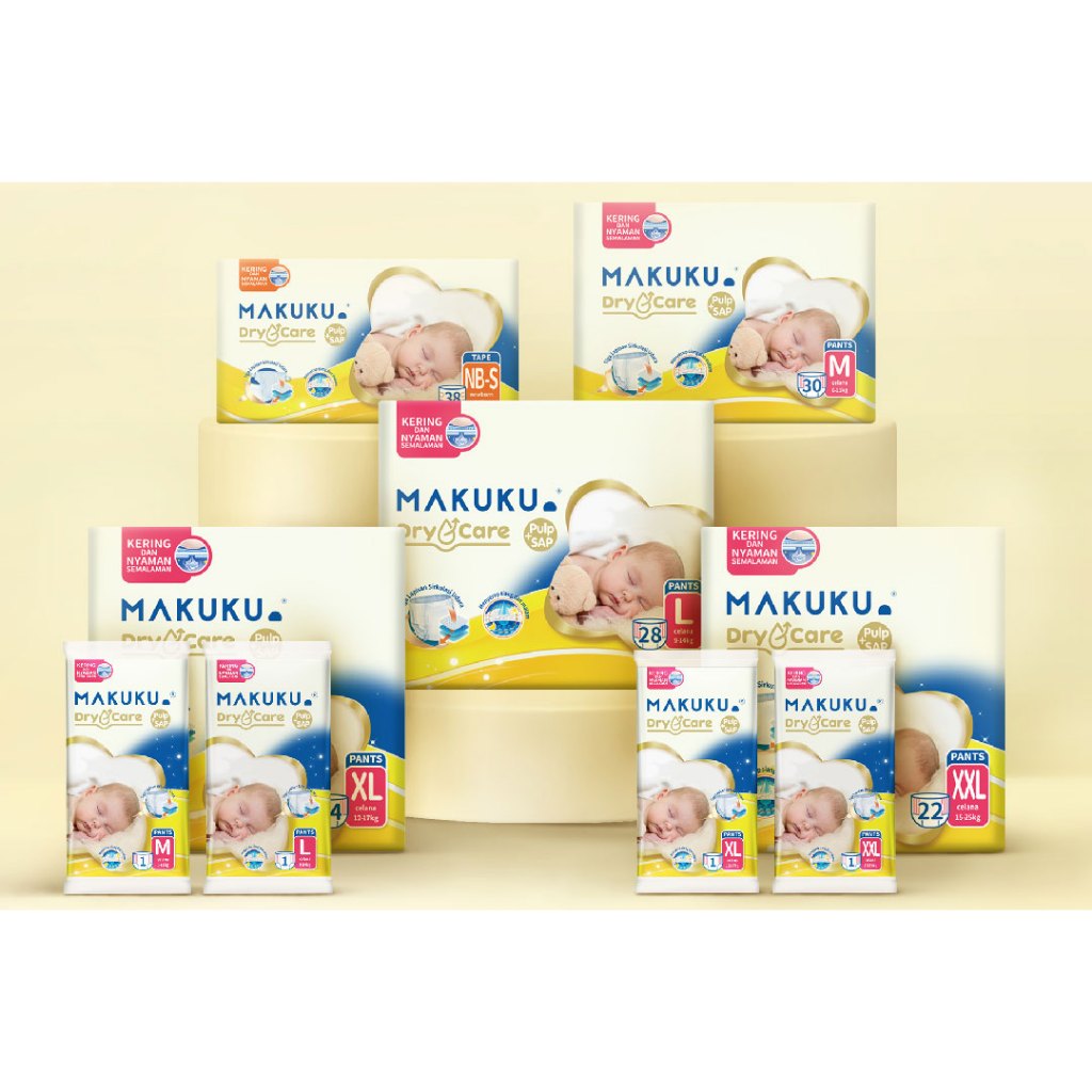 PAMPERS MAKUKU Dry Care S38/M30/L28/XL24