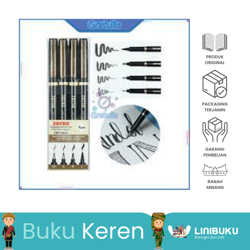 

PULPEN KUAS KALIGRAFI JOYKO / PENA CALLIGRAPHY BRUSH PEN JOYKO / BRUSHPEN - ATK - LINIBUKU