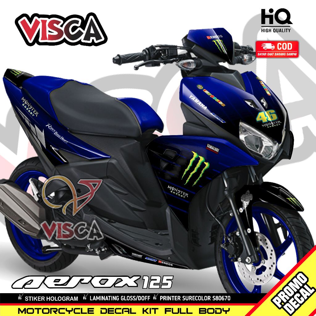Decal Aerox 125 Full Body Stiker Aerox 125 Full Body Stiker Motor Aerox 125 Full Body MONSTER