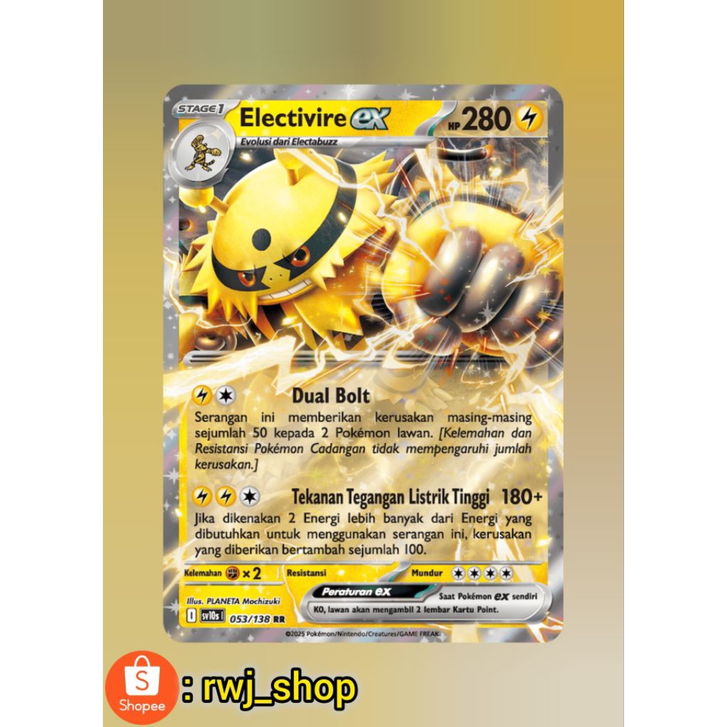 Pokemon TCG Indonesia - Electivire ex RR sv10s 053/138