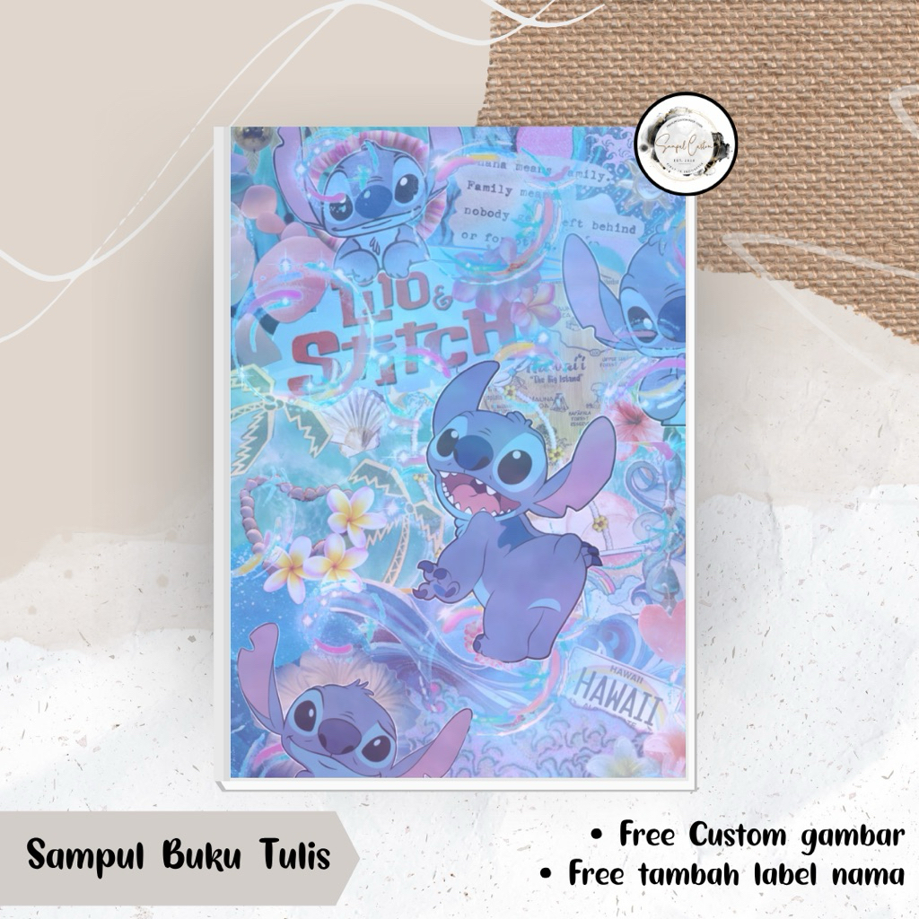 

(HARGA 1 LEMBAR MIN ORDER 5 LEMBAR) SAMPUL BUKU LILO AND STITCH CUTE FREE CUSTOM